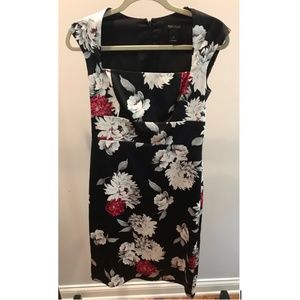 White House Black Market Floral Satin Dress